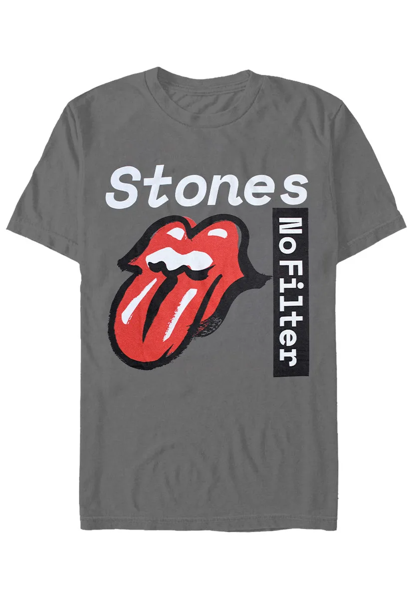 The Rolling Stones No Filter Text Charcoal Grey T-Shirt