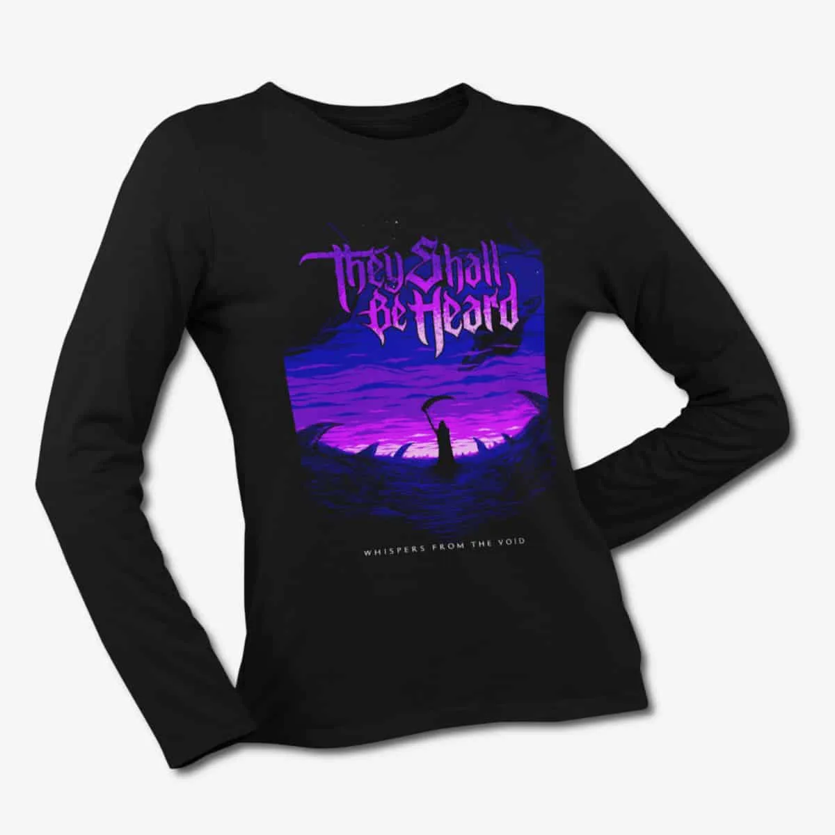 They Shall Be Heard Long Sleeve T-Shirt, They Shall Be Heard Whispers from the Void Black Longsleeve T-Shirt, Metalcore Merchandise