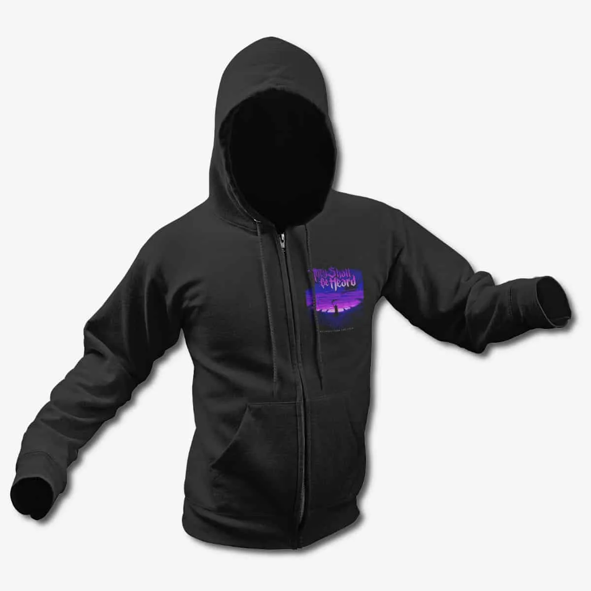 They Shall Be Heard Zip Up Hoodie, They Shall Be Heard Whispers from the Void Black Zip Hoodie, Metalcore Merchandise