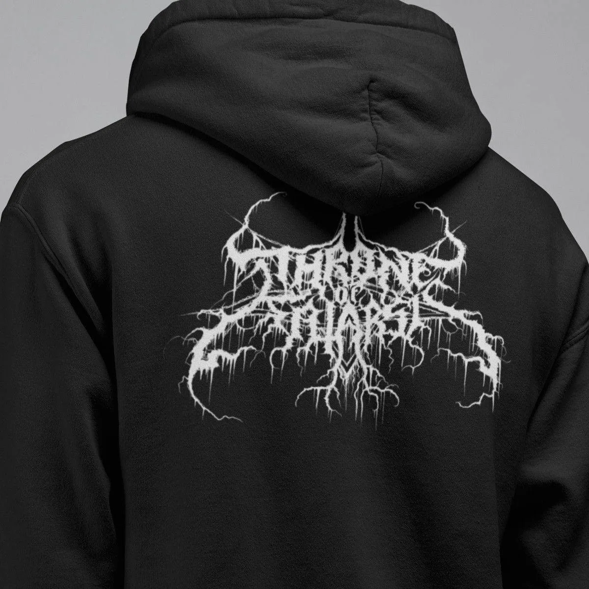 Throne of Katarsis Band Hoodie, Throne of Katarsis Logo Hooded Sweatshirt, Black Metal Merch