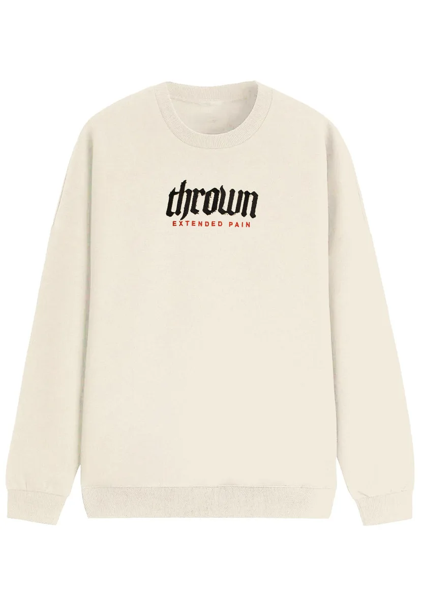 Thrown Embroidered Extended Pain Sand Hoodie