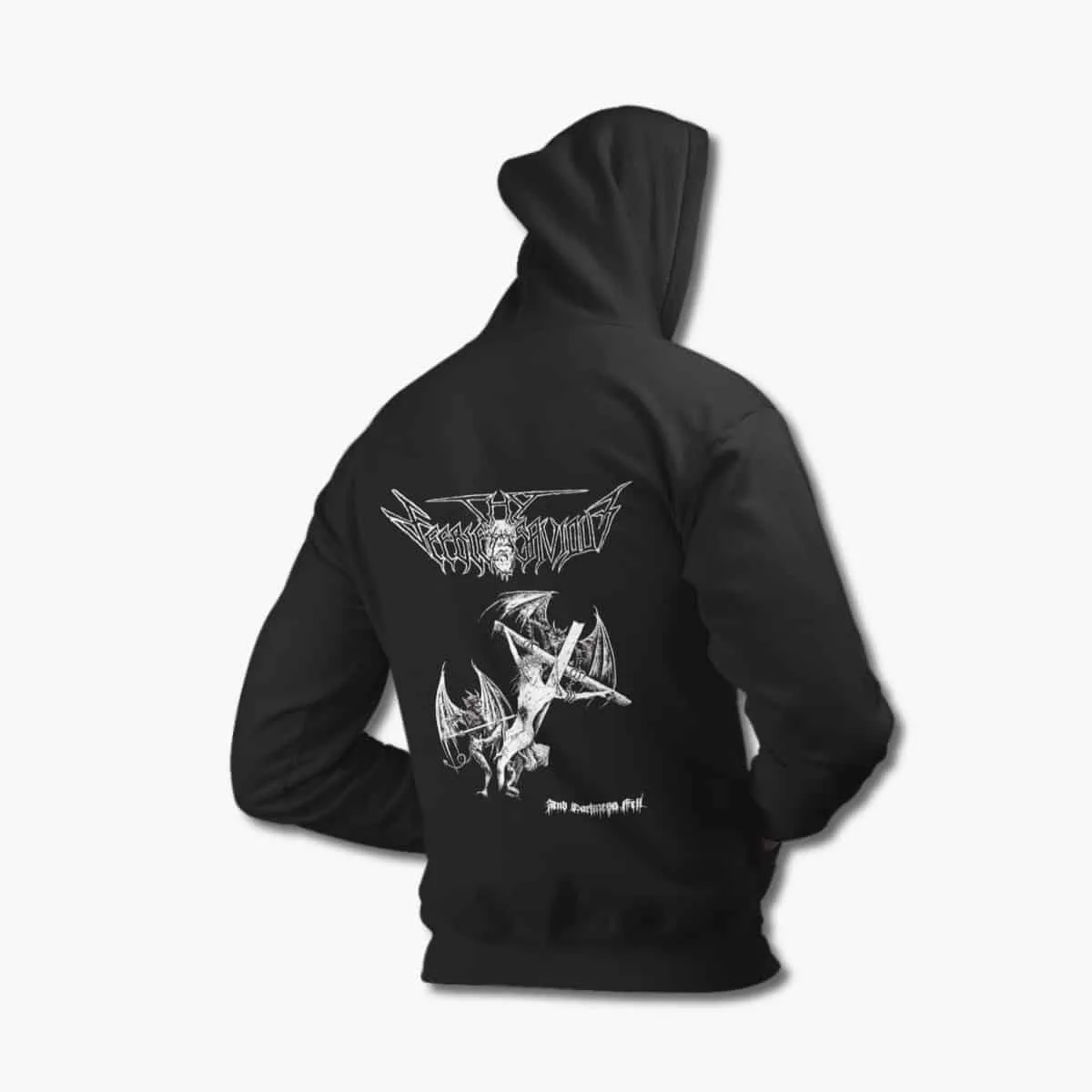 Thy Feeble Saviour Zip Up Hoodie, Thy Feeble Saviour And Darkness Fell Black Zip Hoodie, Death Metal Merchandise