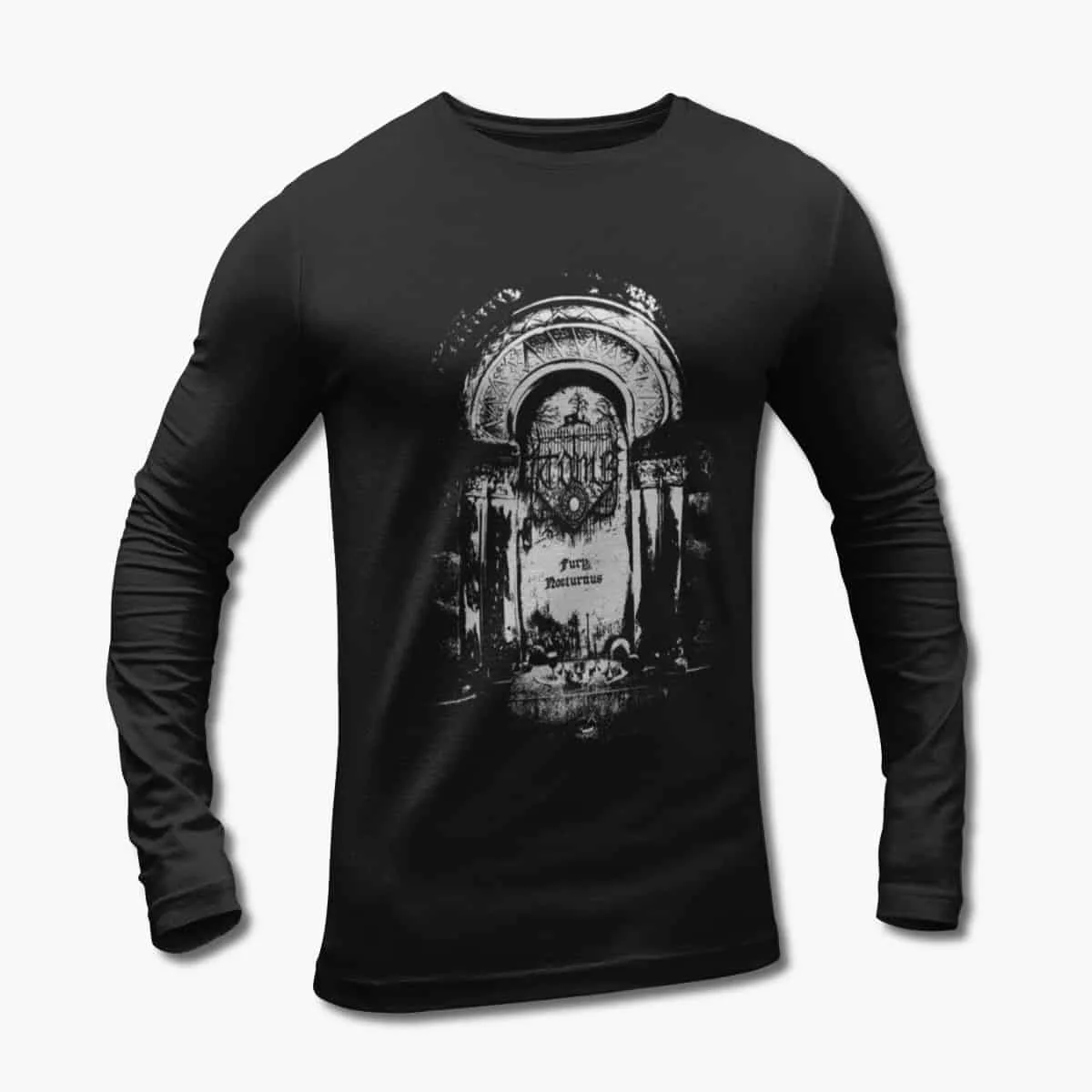 TOMB Long Sleeve T-Shirt, TOMB Fury Nocturnus Artwork Black Long Sleeve T-Shirt, Black Metal Merchandise