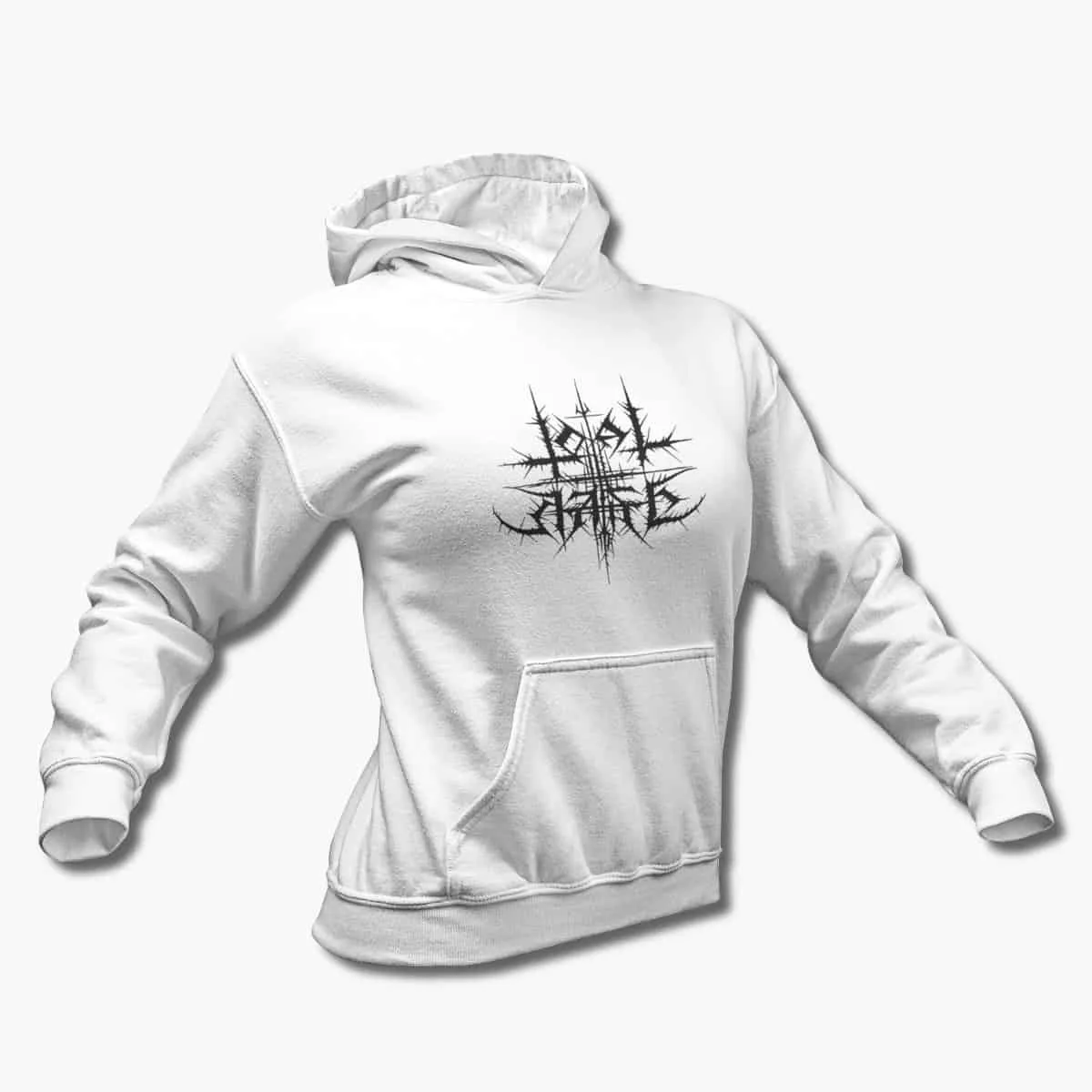 Total Hate Hoodie, Total Hate Logo White Hooded Pullover, Black Metal Merchandise