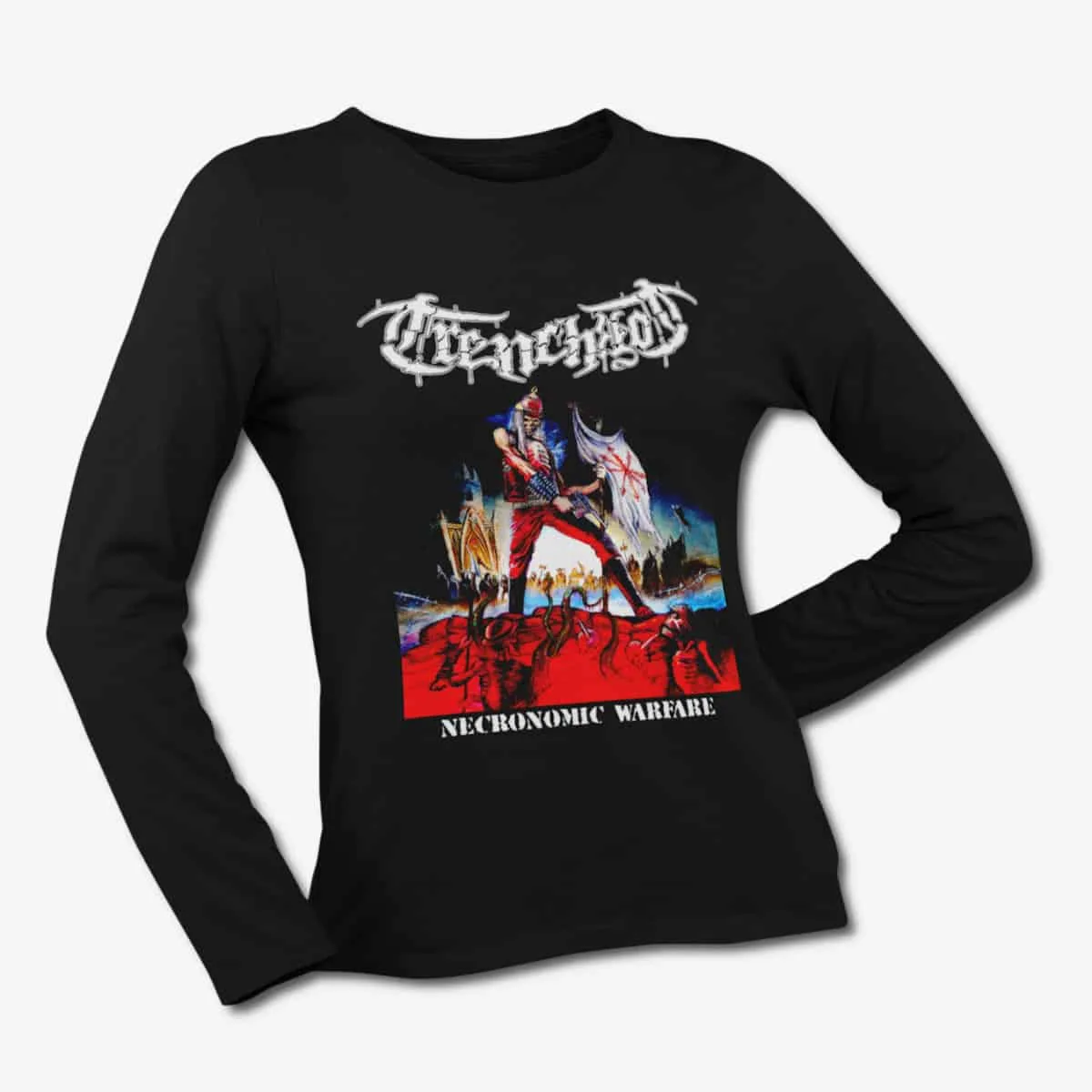 TrenchRot Long Sleeve T-Shirt, TrenchRot Necronomic Warfare Black Longsleeve T-Shirt, Death Metal Merchandise