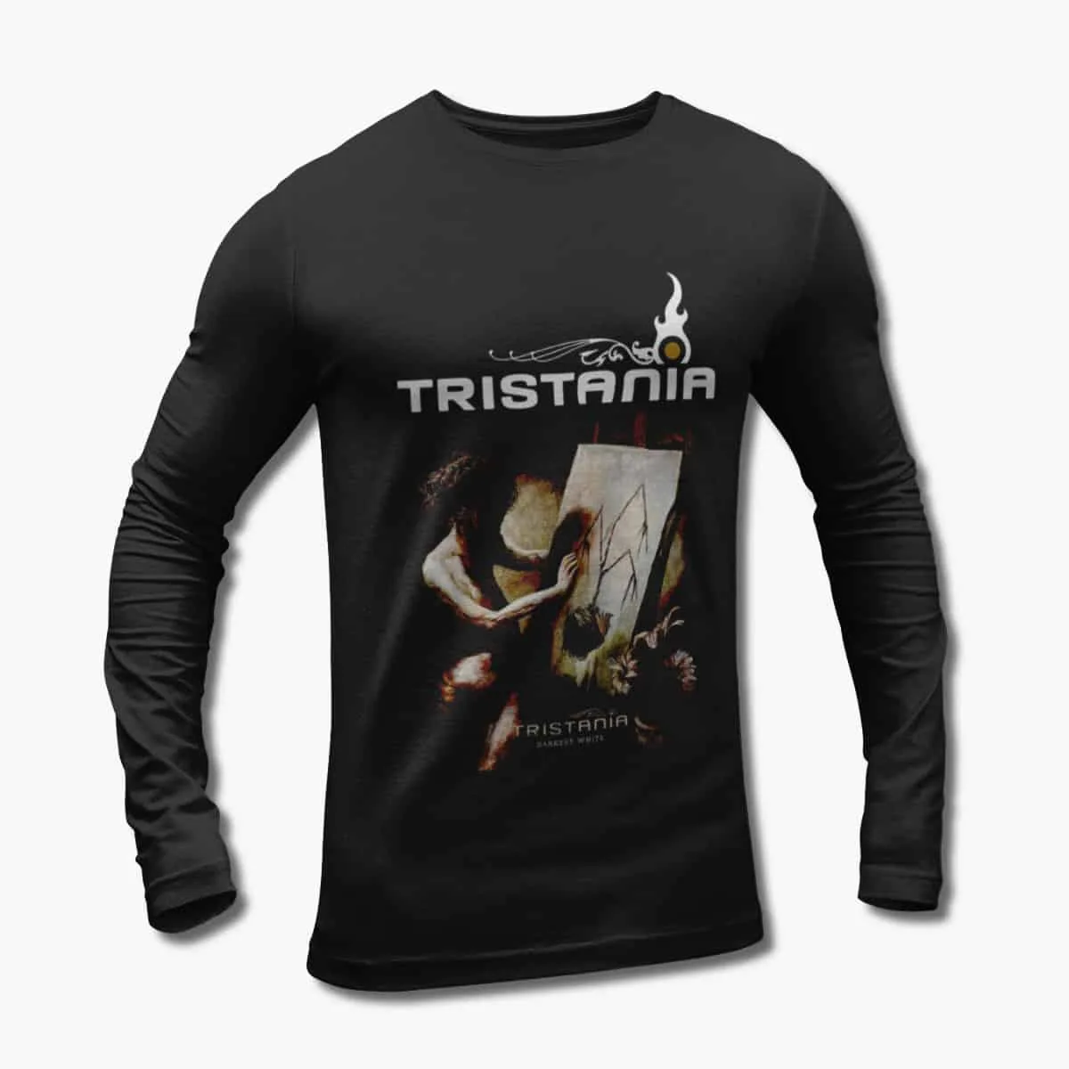 Tristania Long Sleeve T-Shirt, Tristania Darkest White Black Longsleeve T-Shirt, Symphonic Metal Merchandise