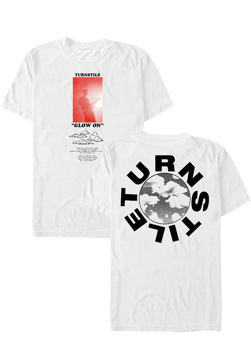 Turnstile Pat Glow On White T-Shirt