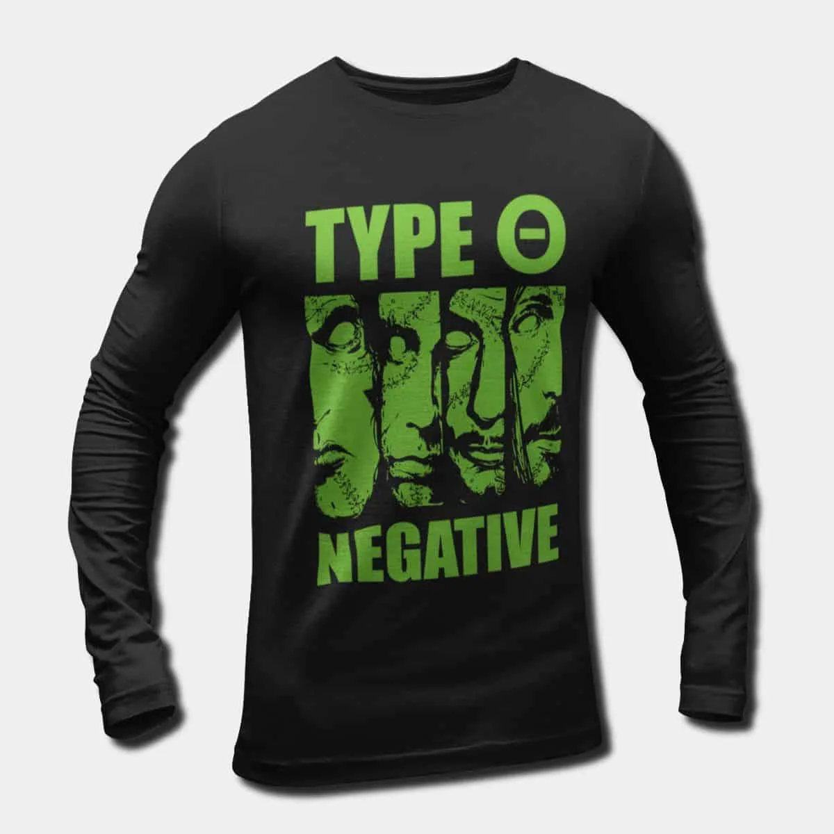 Type O Negative Long Sleeve T-Shirt, Type O Negative Members Artwork Longsleeve Tee, Doom Metal, Gothic Metal Merch
