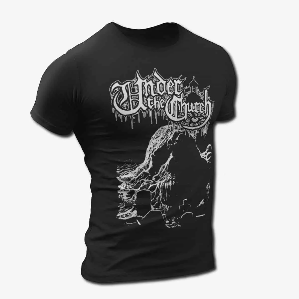 Under The Church Band T-Shirt, Under The Church Logo Artwork Tee, Death Metal Merch