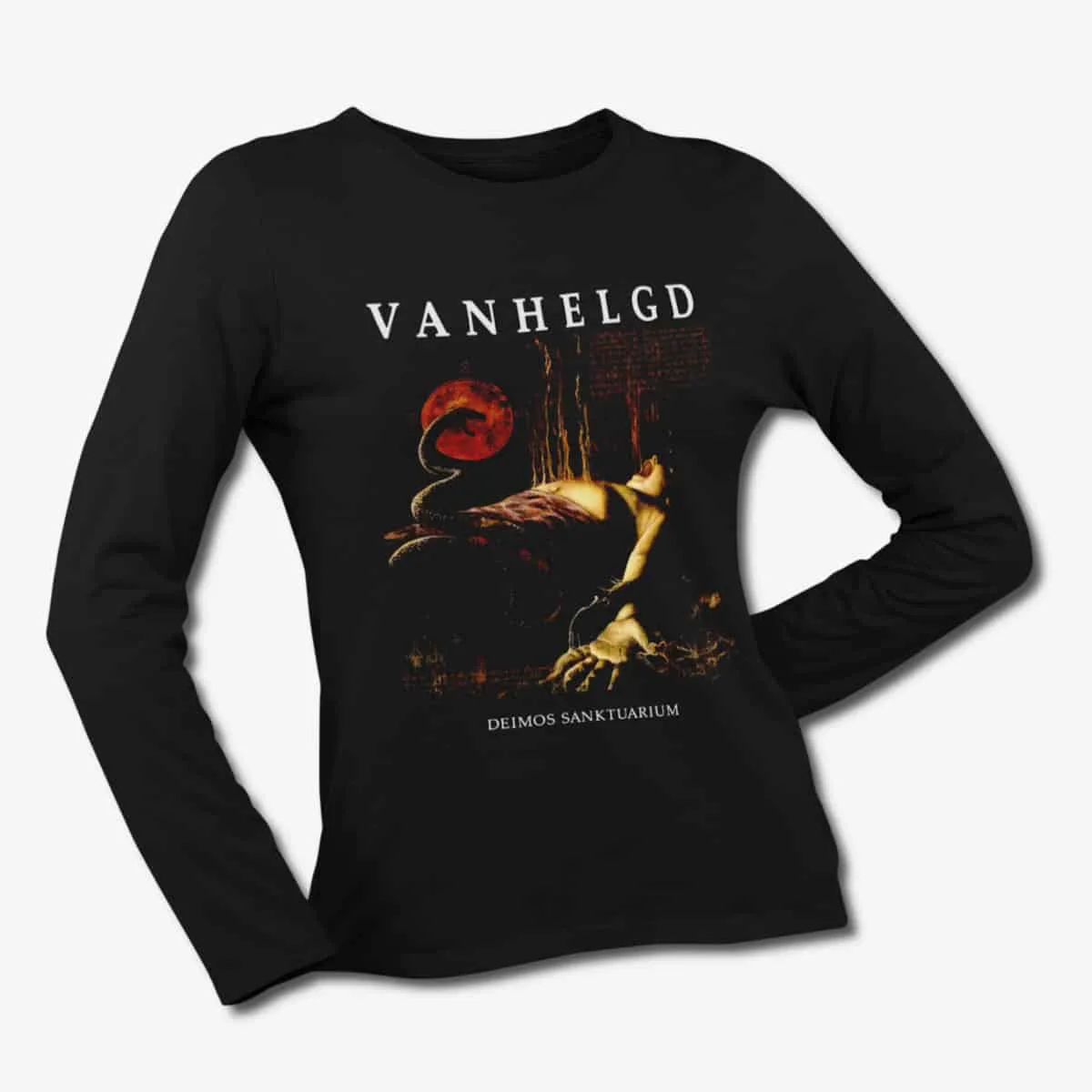 Vanhelgd Long Sleeve T-Shirt, Vanhelgd Deimos Sanktuarium Black Longsleeve T-Shirt, Death Metal Merchandise