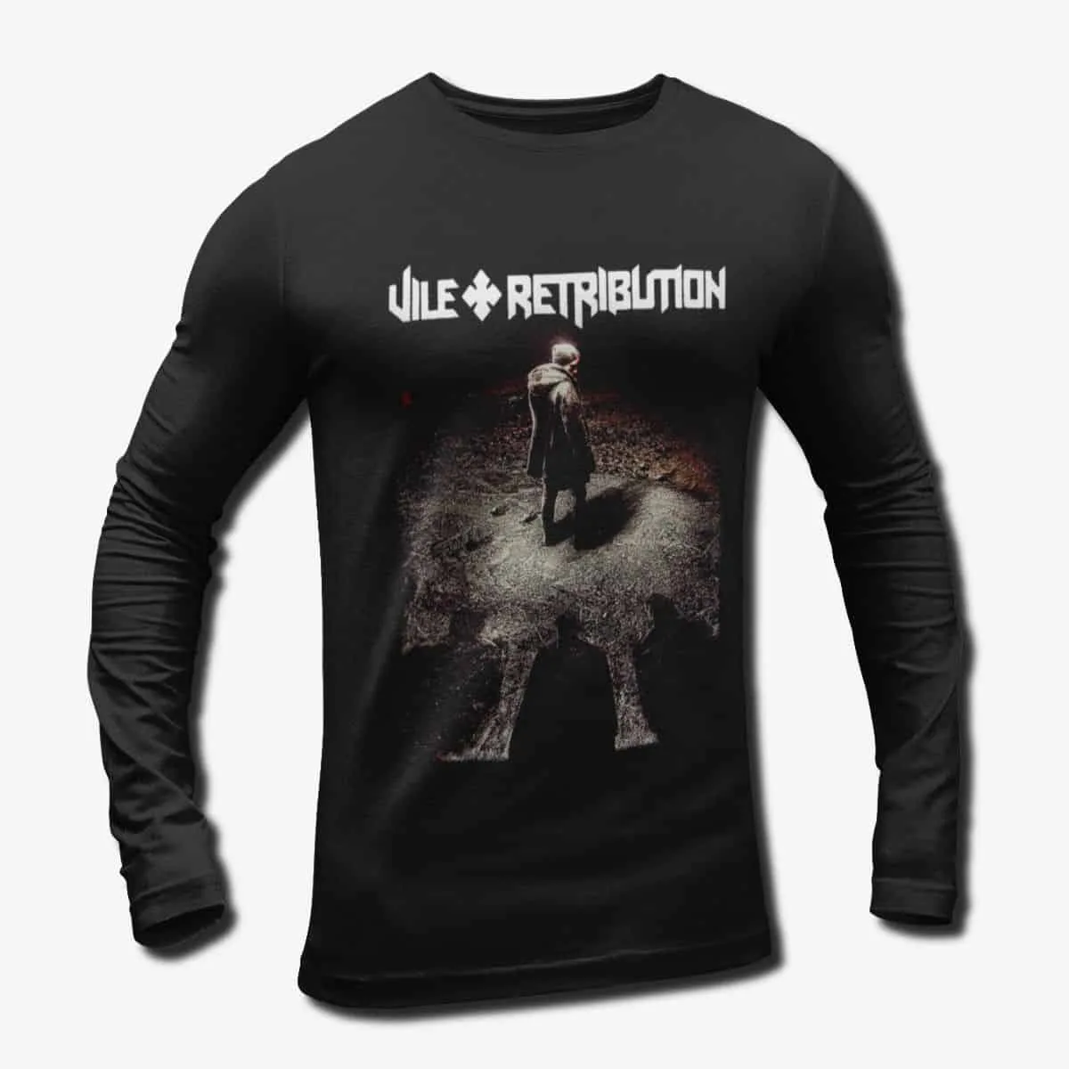 Vile Retribution Band Long Sleeve T-Shirt, Vile Retribution Obedience Longsleeve Tee, Blackened Death Metal Merch