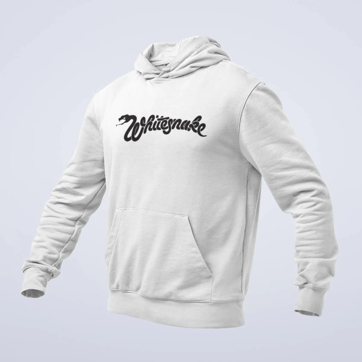 Whitesnake Hoodie, Whitesnake Band Logo White Hoodie, Heavy Metal Merchandise