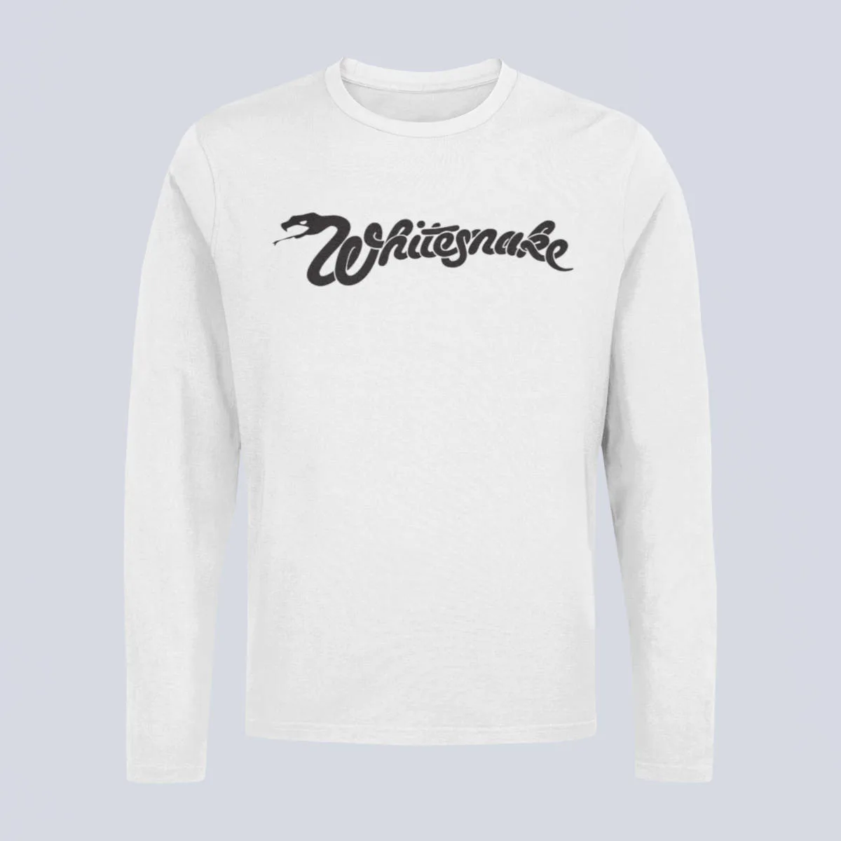 Whitesnake Longsleeve T-Shirt, Whitesnake Band Logo White Long Sleeve, Heavy Metal Merchandise