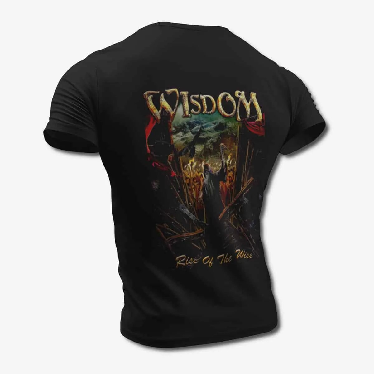 Wisdom T-Shirt, Wisdom Rise of the Wise Black T-Shirt, Power Metal Merchandise