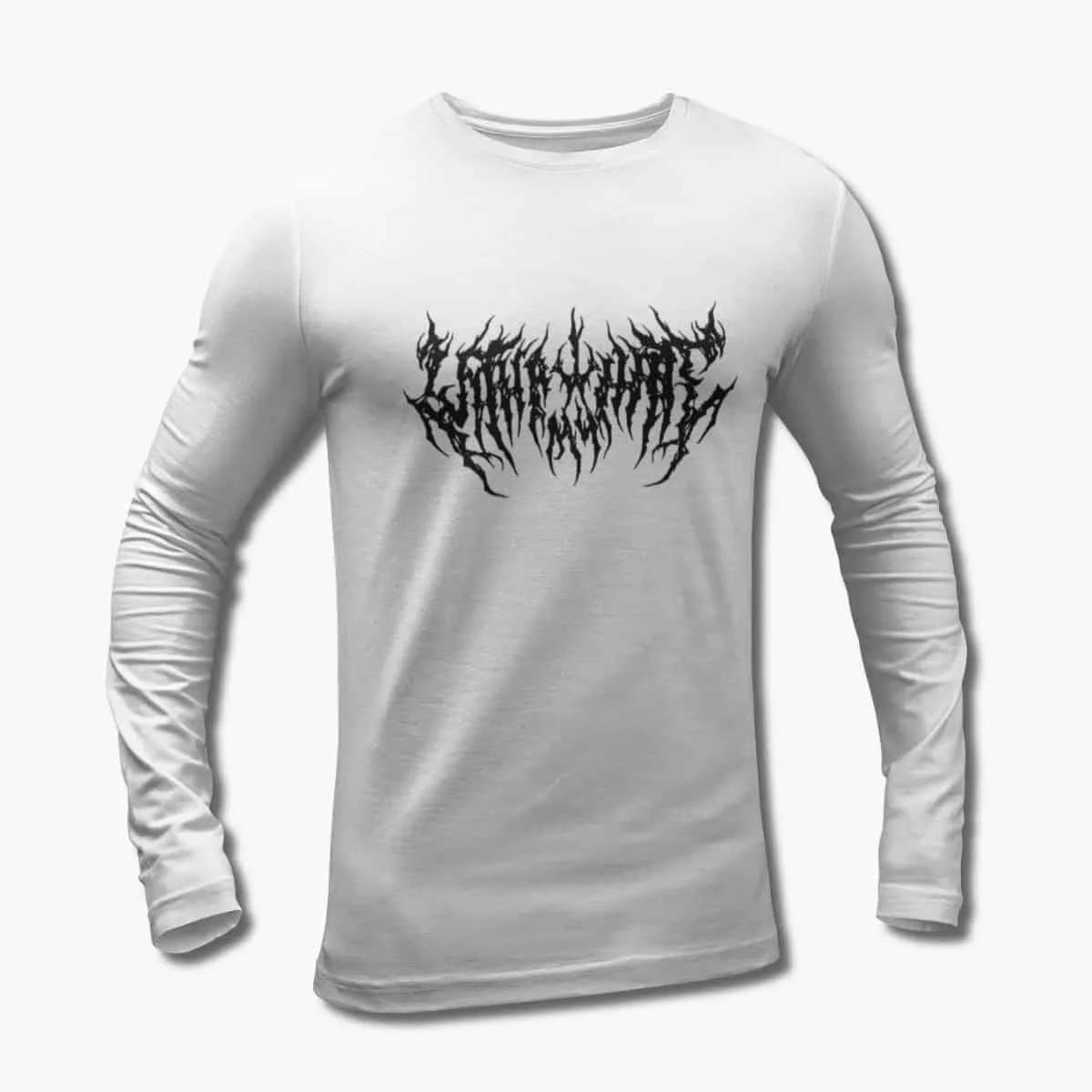 With All My Hate Long Sleeve T-Shirt, With All My Hate Logo White Longsleeve T-Shirt, Brutal Death Metal Merchandise