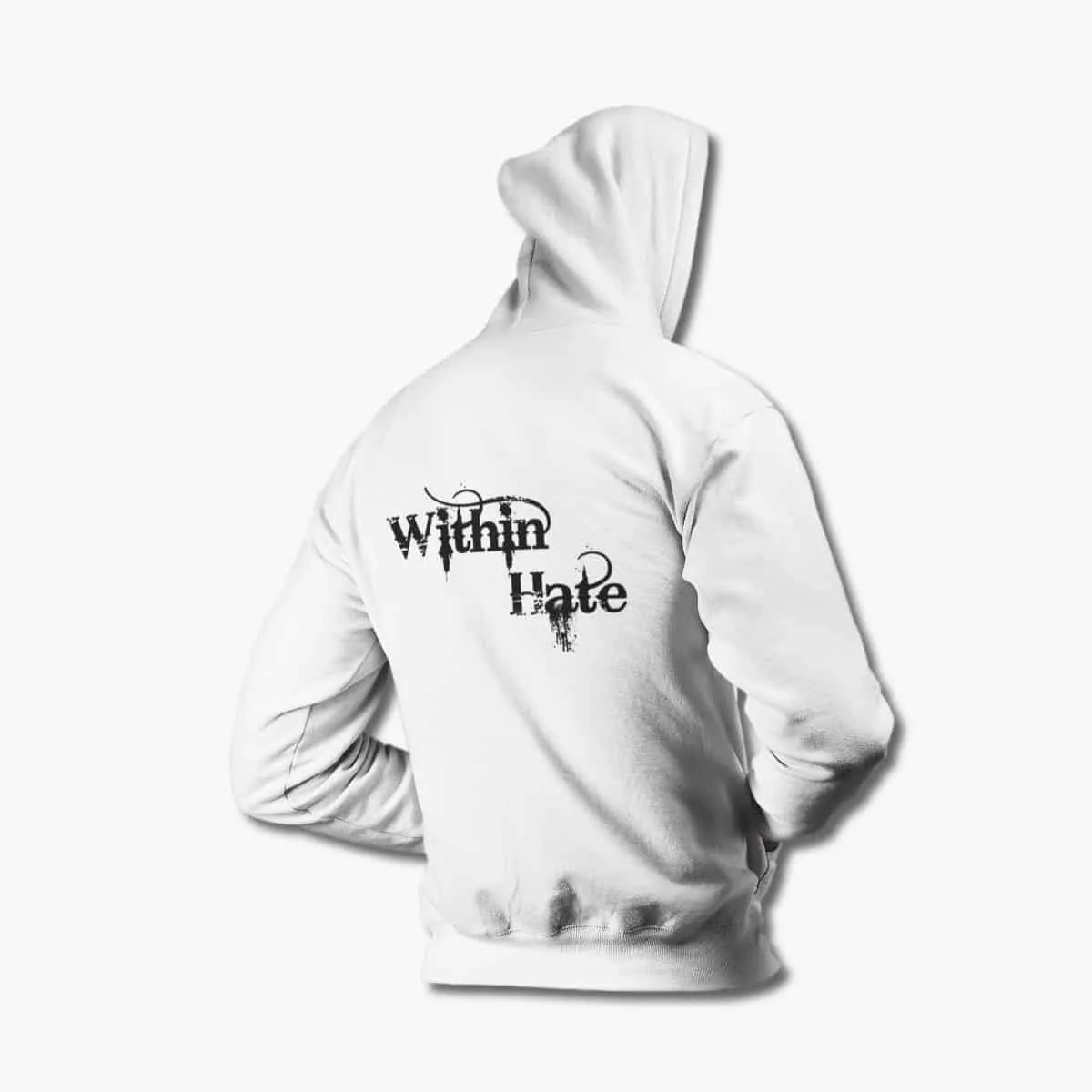 Within Hate Hoodie, Within Hate Logo White Hooded Pullover, Heavy Metal Merchandise