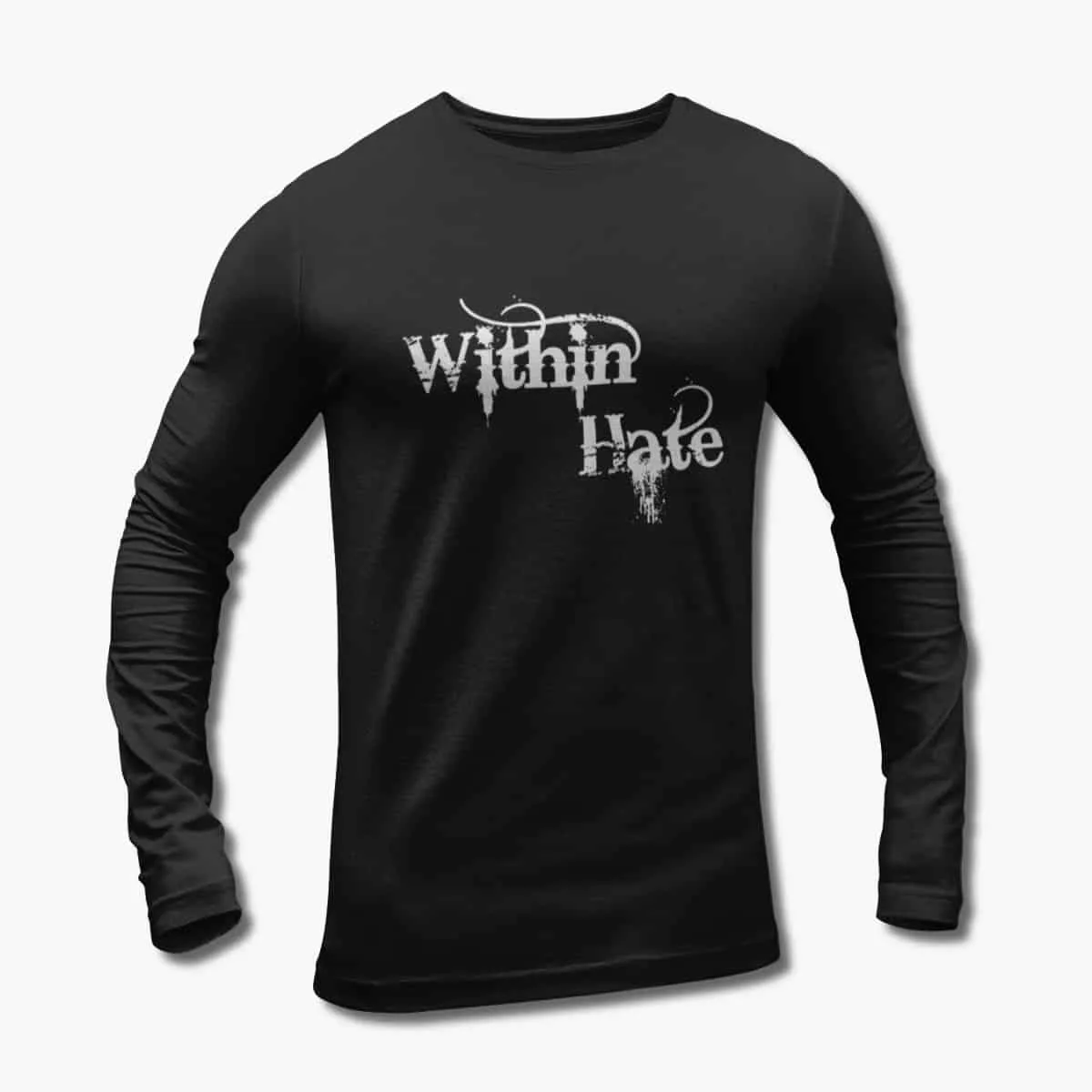 Within Hate Long Sleeve T-Shirt, Within Hate Logo Black Longsleeve T-Shirt, Heavy Metal Merchandise