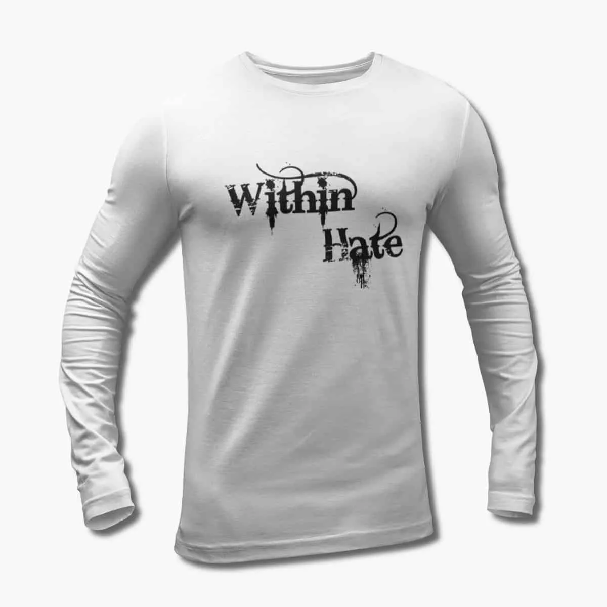 Within Hate Long Sleeve T-Shirt, Within Hate Logo White Longsleeve T-Shirt, Heavy Metal Merchandise