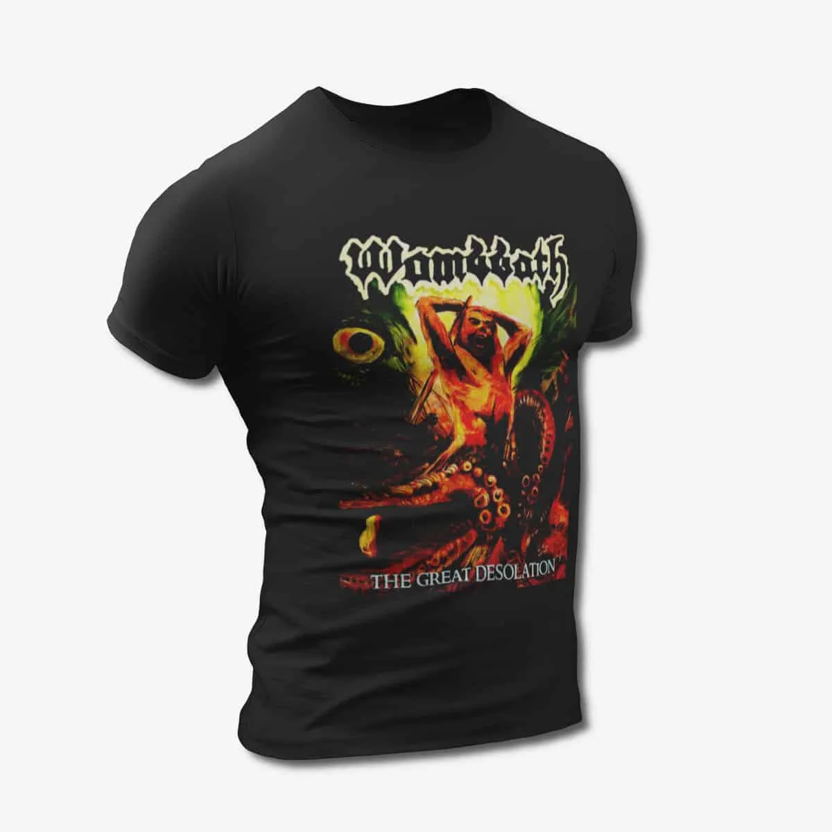 Wombbath Band T-Shirt, Wombbath The Great Desolation Cover T-Shirt, Death Metal Merch
