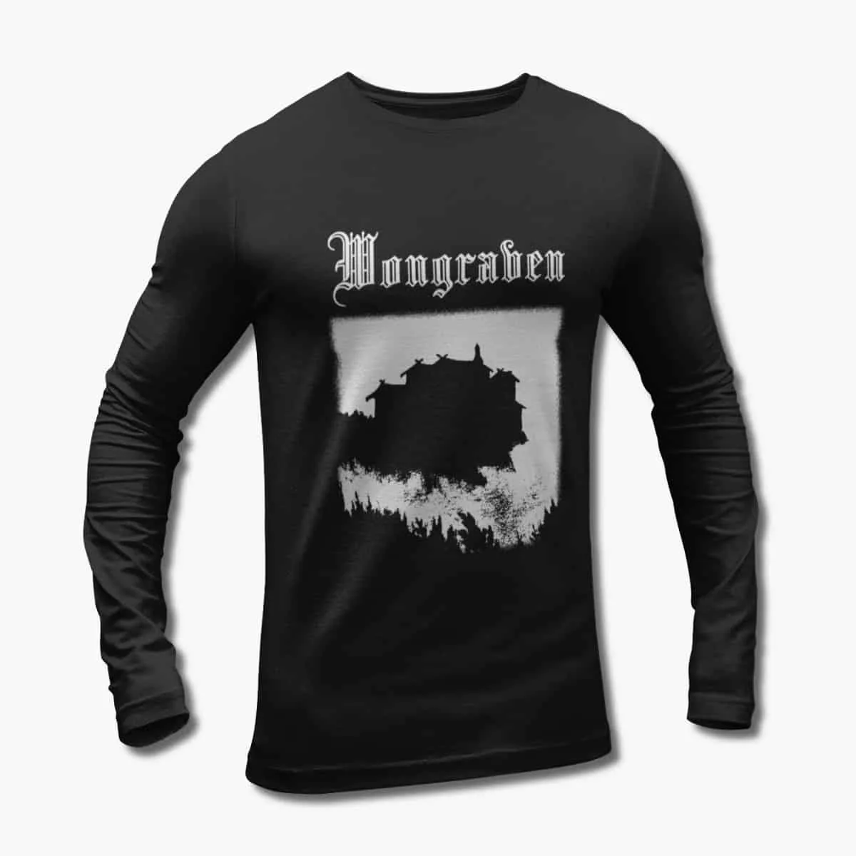 Wongraven Long Sleeve T-Shirt, Wongraven Fjelltronen Black Longsleeve T-Shirt, Folk Metal Merchandise