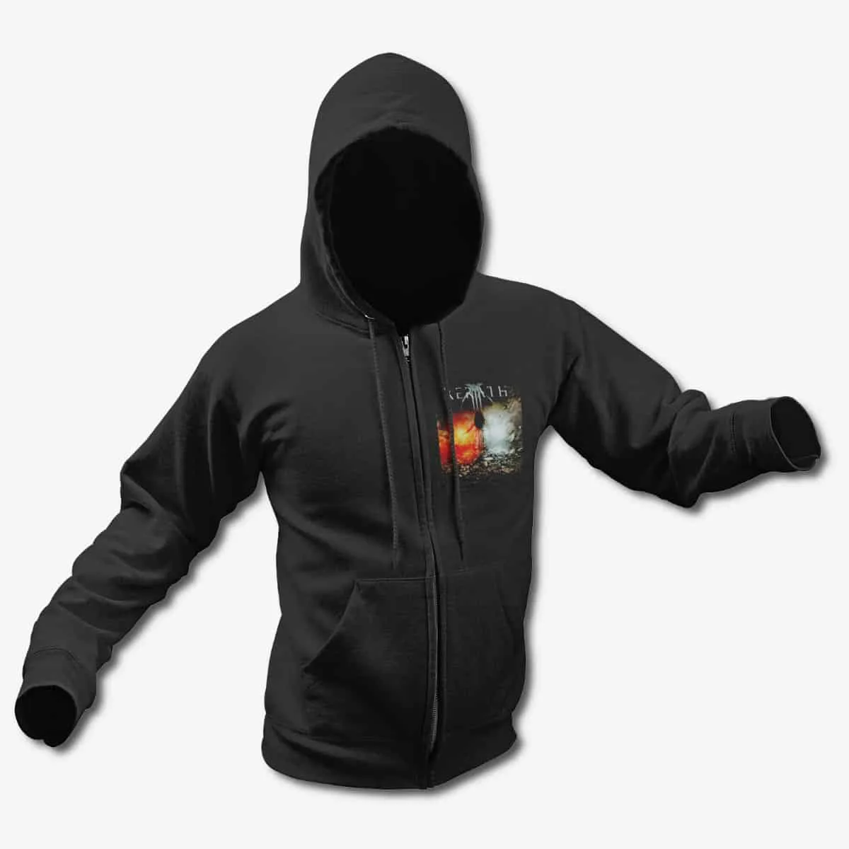 Xerath Zip Up Hoodie, Xerath III Black Zip Hoodie, Symphonic Groove Metal Merchandise