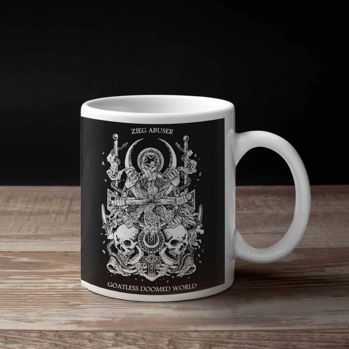 Zieg Abuser Coffee Mug, Zieg Abuser Goatless Doomed World Coffee Mug